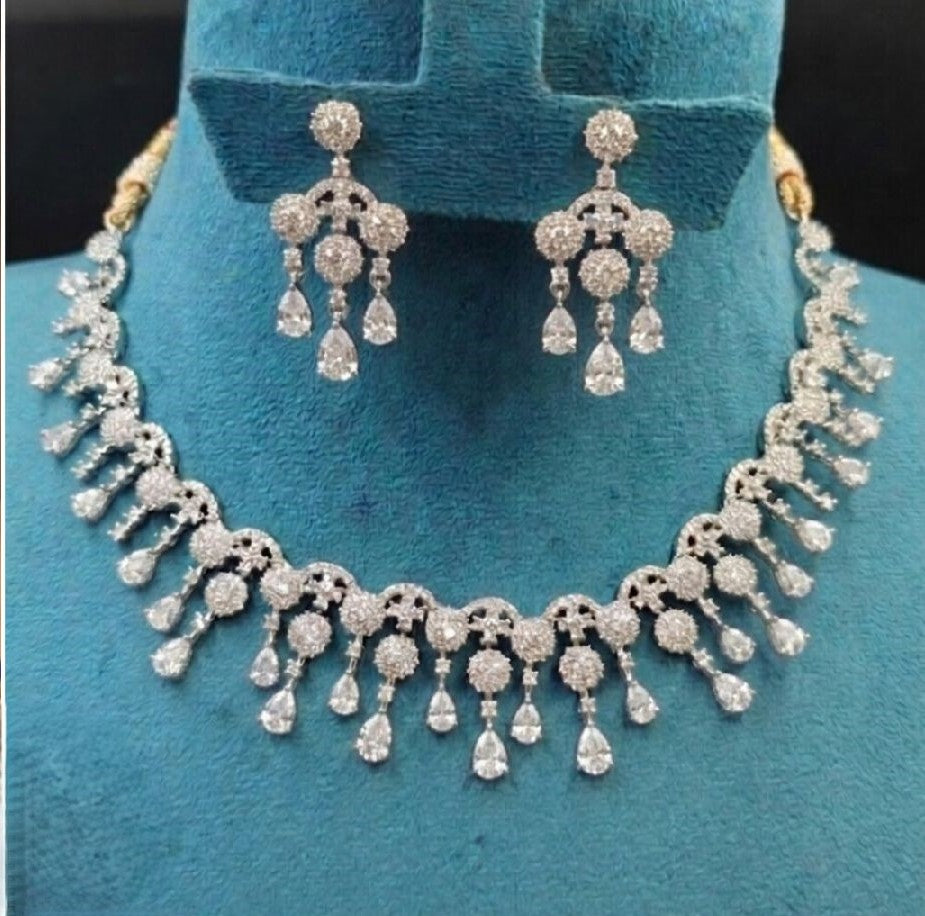 White Rhodium Necklace Set