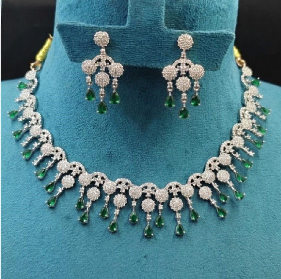 White Rhodium Necklace Set
