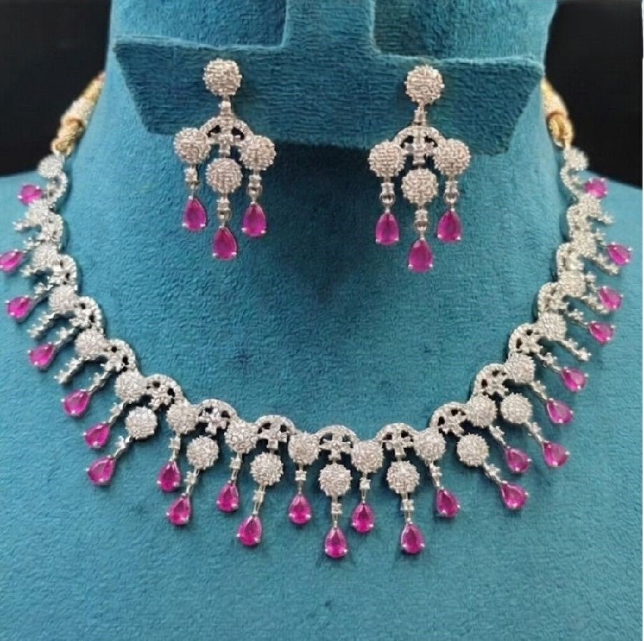 White Rhodium Necklace Set