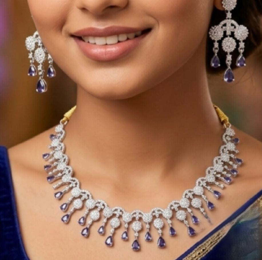 White Rhodium Necklace Set