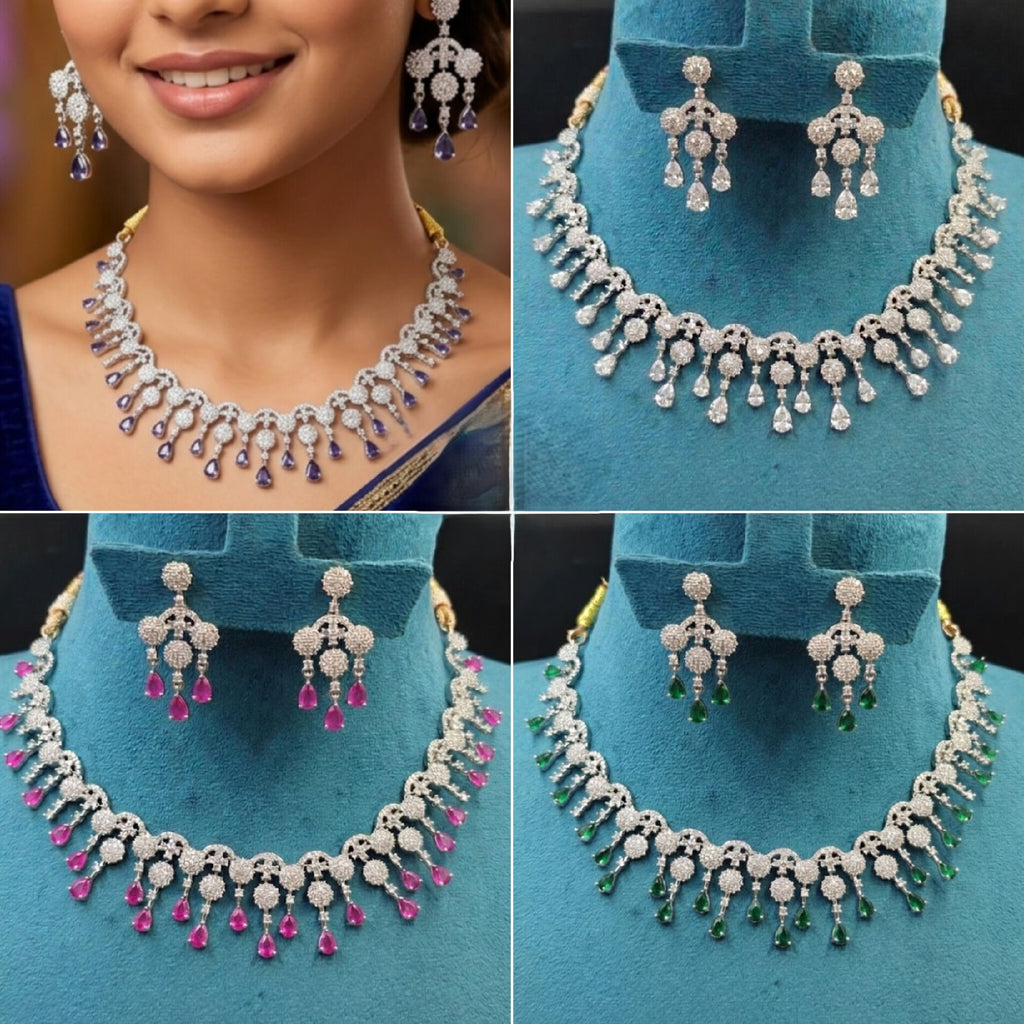 White Rhodium Necklace Set