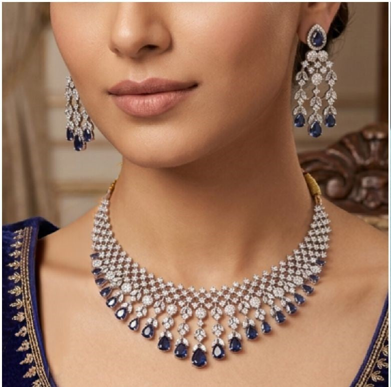 White Rhodium Necklace Set