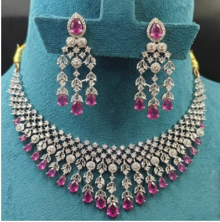 White Rhodium Necklace Set