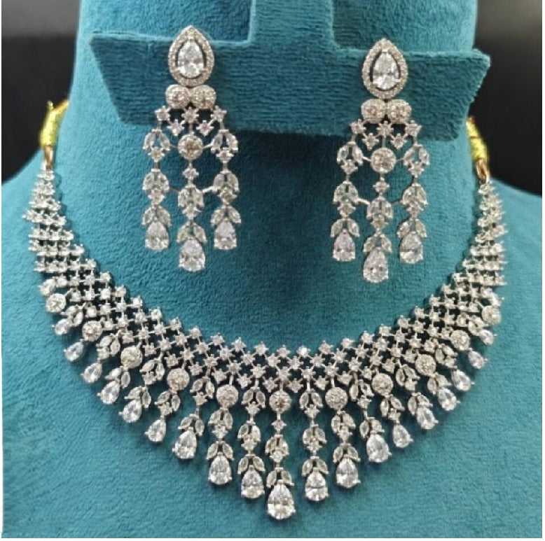 White Rhodium Necklace Set