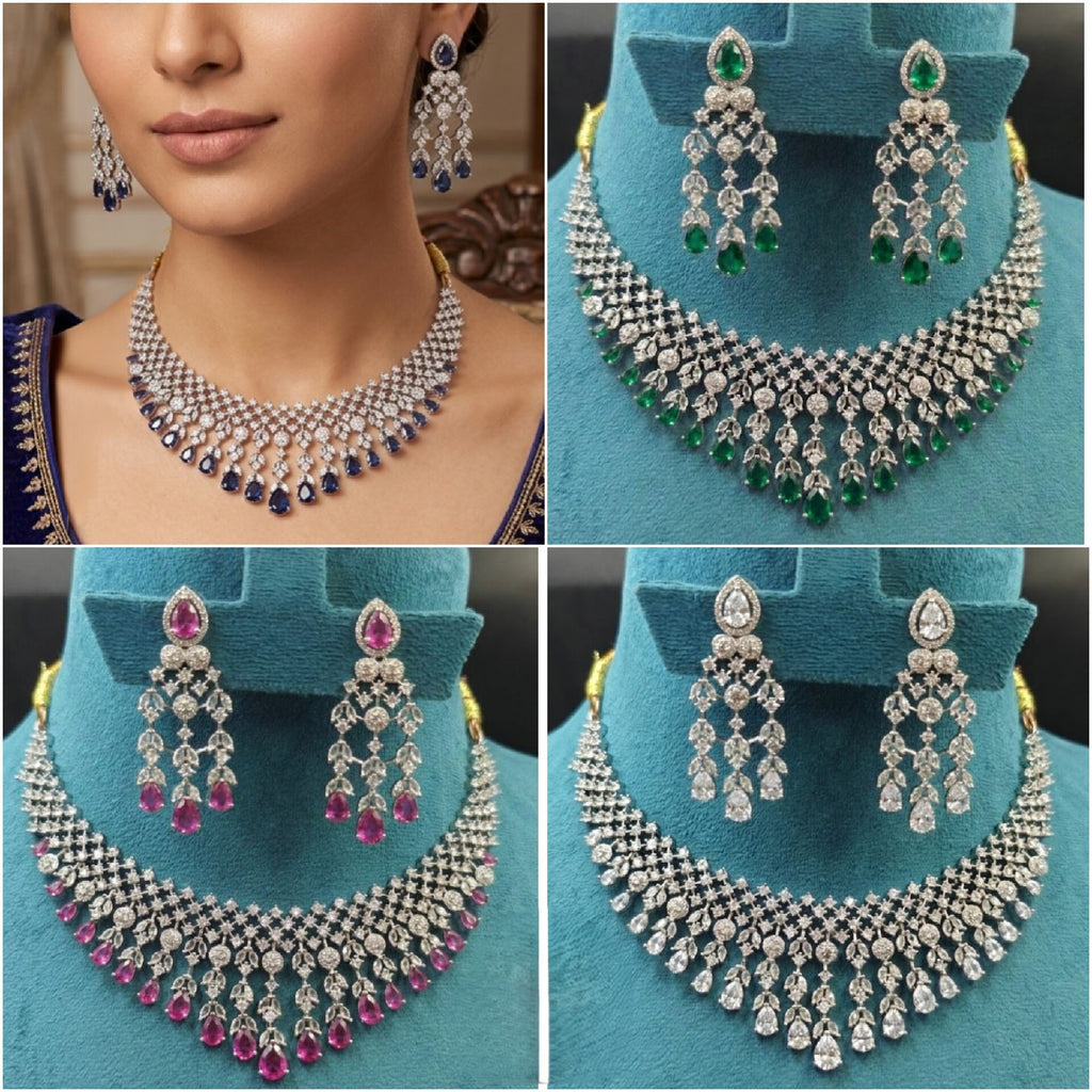 White Rhodium Necklace Set