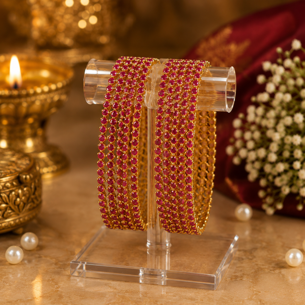Ruby Stone Bangles