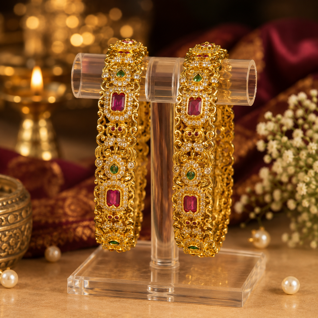 Emerald Stone Bangles