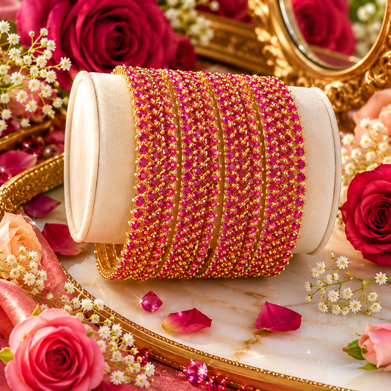 Ruby Stone Bangles