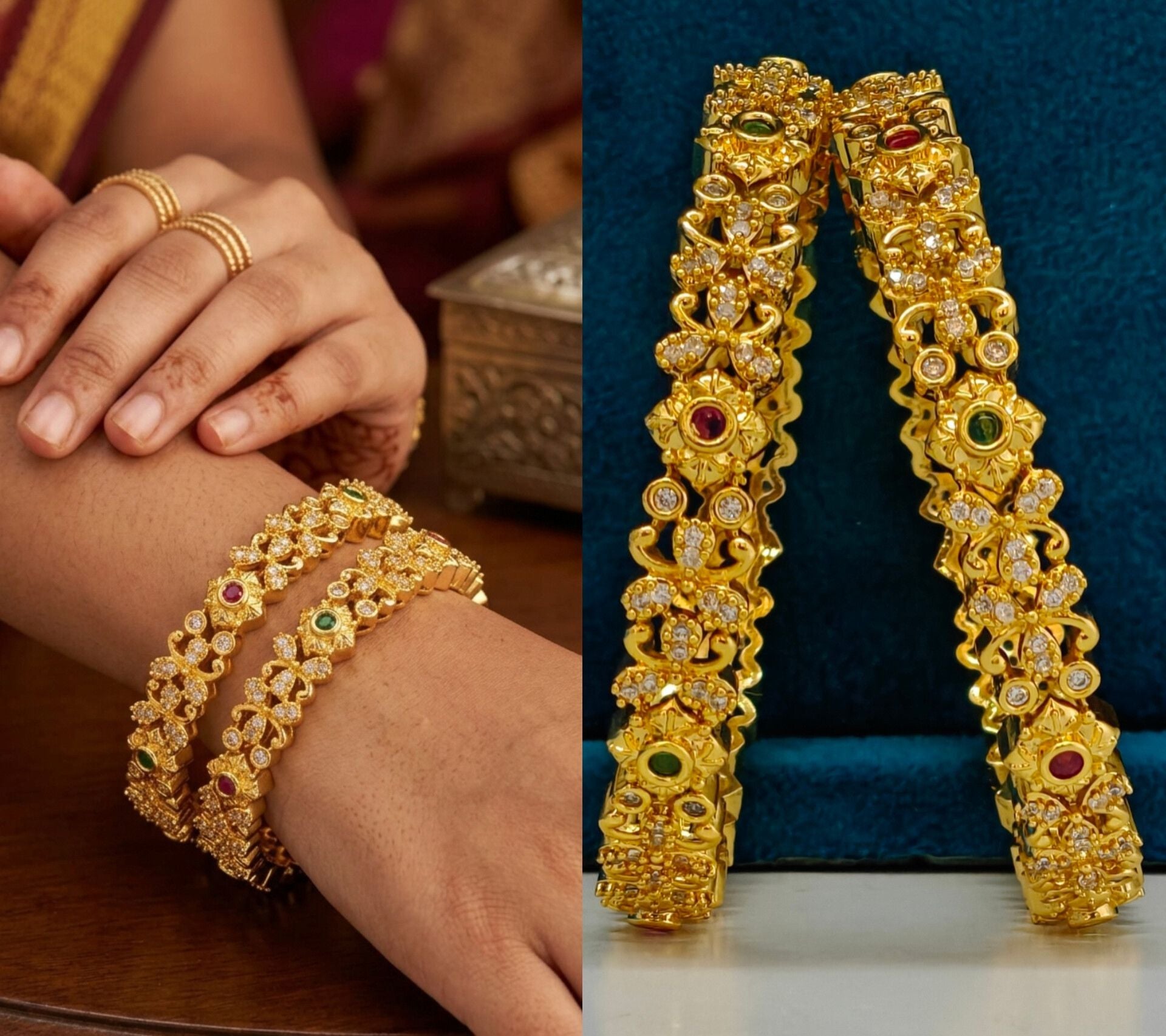 Floral Stone Bangles