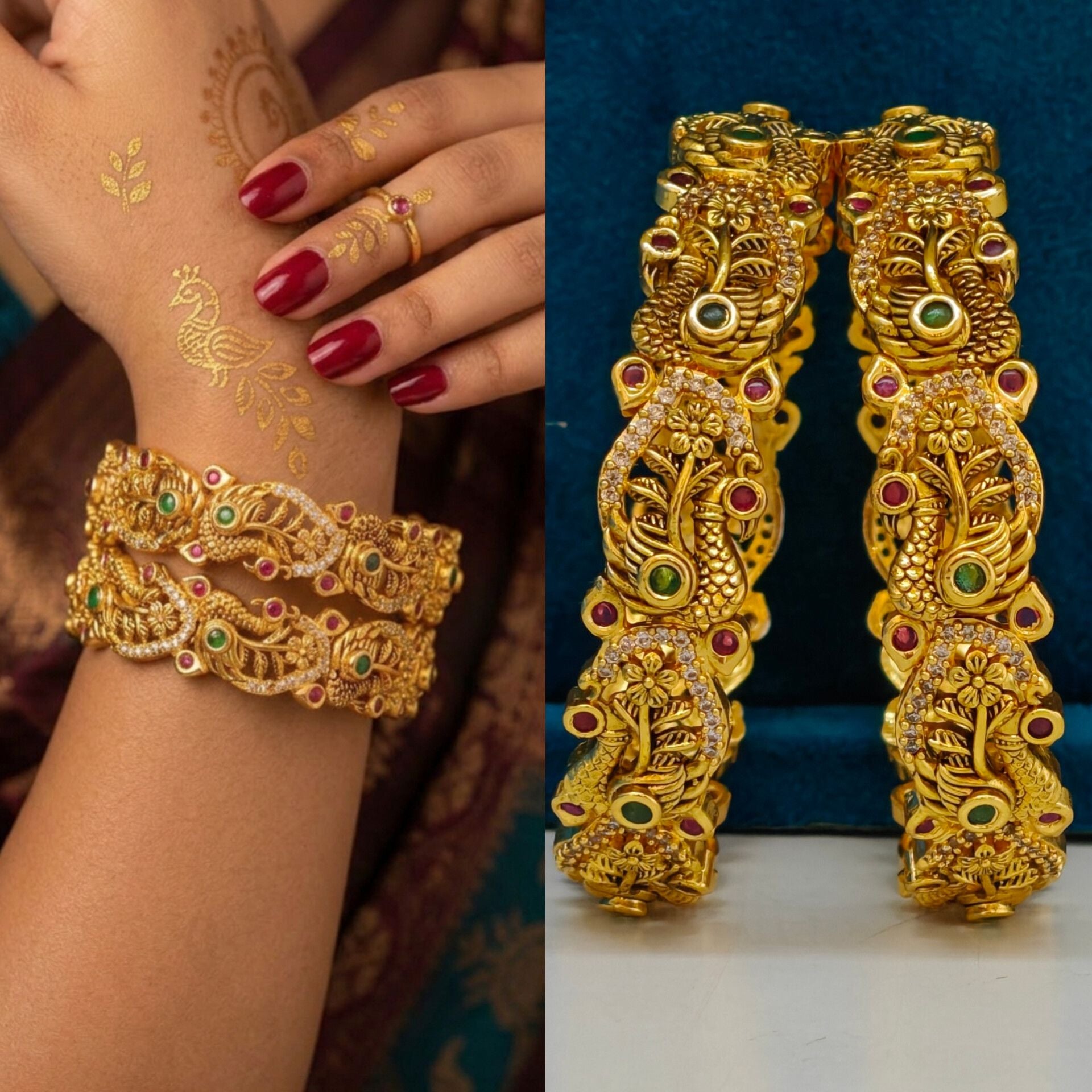 Temple Peacock Bangles