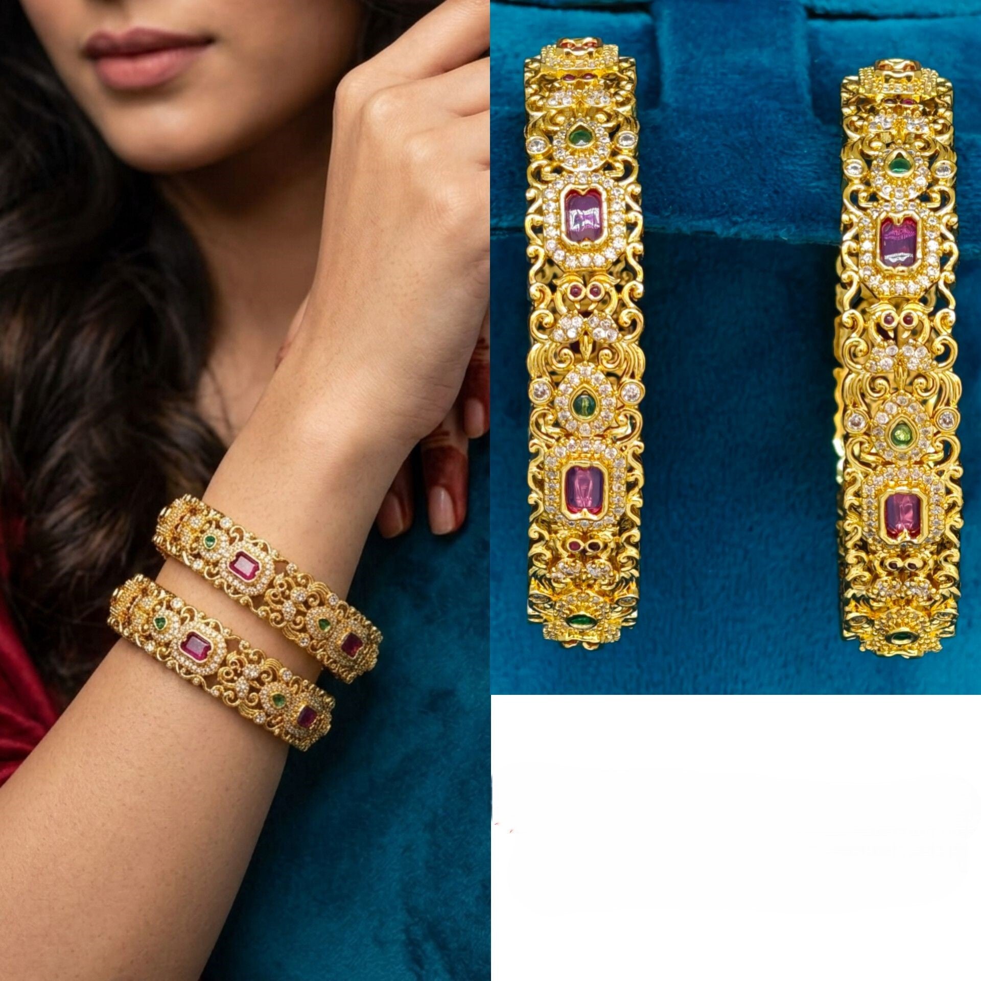 Emerald Stone Bangles