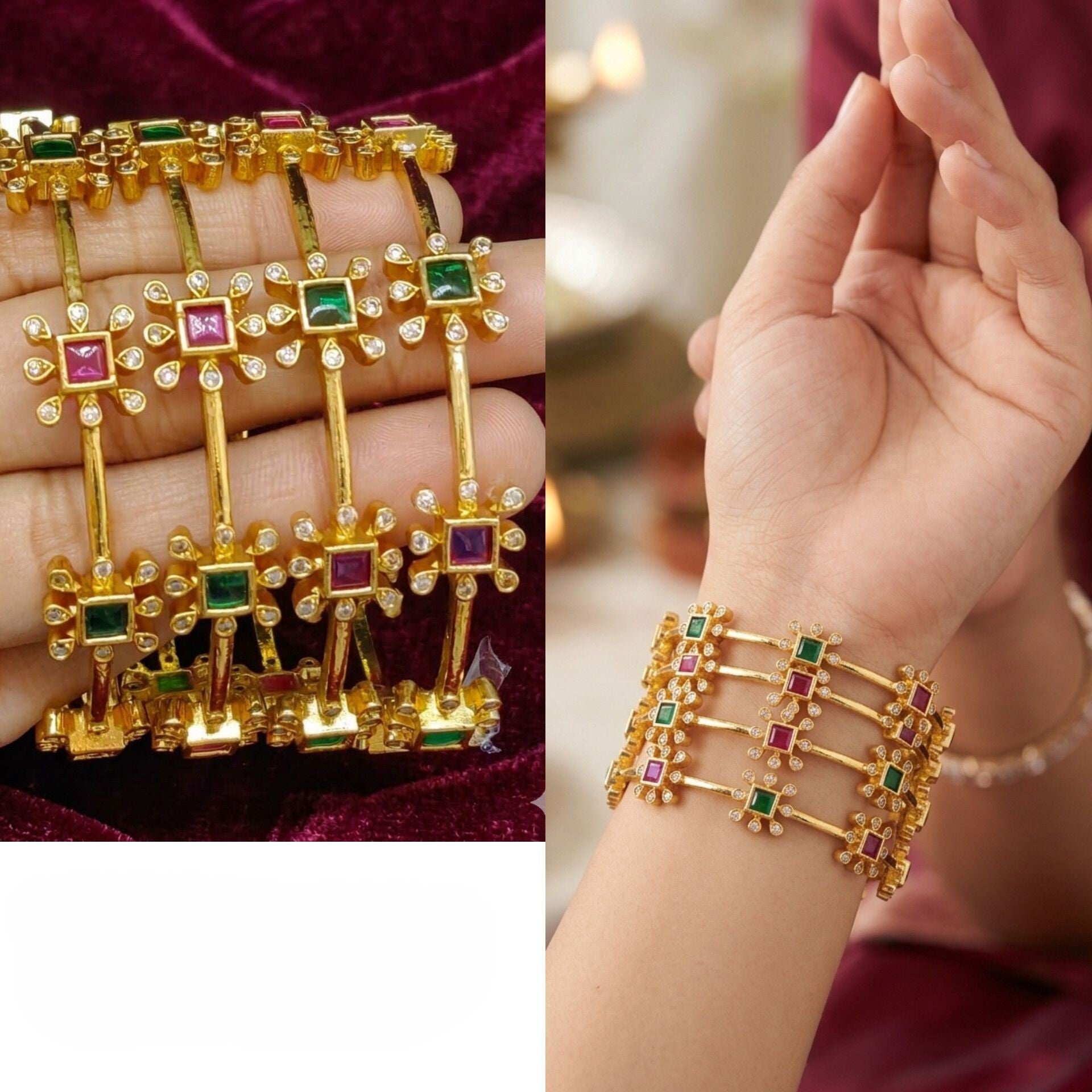 Emerald Stone Bangles
